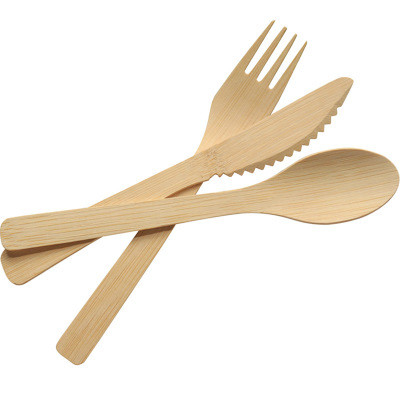100% Bamboo Forks Spoons Knives Cutlery Compostable Biodegradable Utensils Set