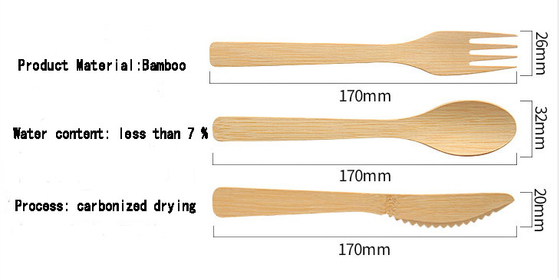 100% Bamboo Forks Spoons Knives Cutlery Compostable Biodegradable Utensils Set