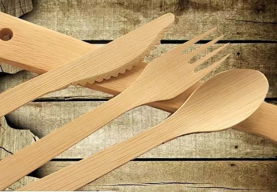 100% Bamboo Forks Spoons Knives Cutlery Compostable Biodegradable Utensils Set