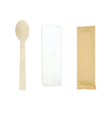 7'' Disposable Wrapped Cutlery Kit Biodegradable Spoon And Napkin Party Supplies