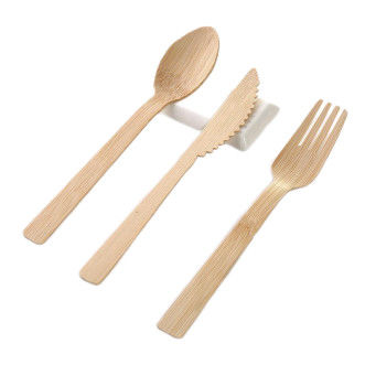 7'' Disposable Wrapped Cutlery Kit Biodegradable Spoon And Napkin Party Supplies